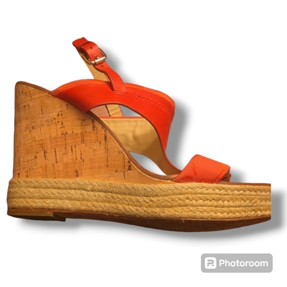 Coach 1941 Orange Mendez Espadrille Wedge Shoes - Picture 9 of 11